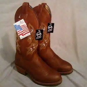 Ladies Double H leather Western boots 7 1/2 USA